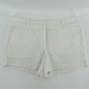 Ann Taylor Shorts White Lace Overlay 100% Cotton Petite 6